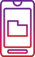 contorno degradado estilo móvil teléfono icono png