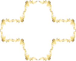 dourado floral enfeite png