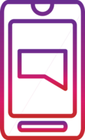 outline gradient style mobile phone icon png