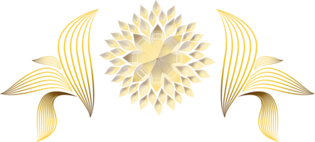 golden floral ornament png