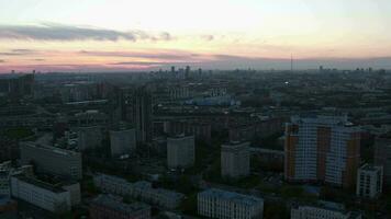 soir paysage urbain de Moscou, Russie video