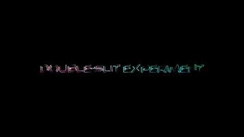 dubbel- dela experimentera färgrik neon laser text animering video