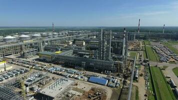 Aerial view of oil refinery area, Russia video