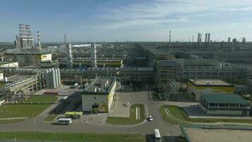 Aerial shot of oil refinery area video