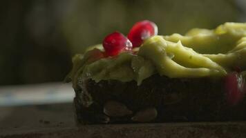 Avocado spread toast with pomegranate seeds video