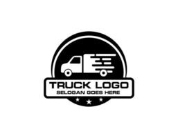 Truck silhouette abstract logo template vector