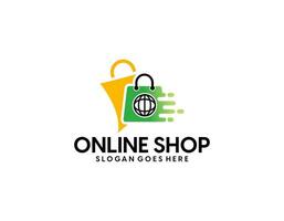 Shopping cart logo and shopping bags logo vector