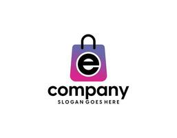 ecommerce shop modern logo design template vector