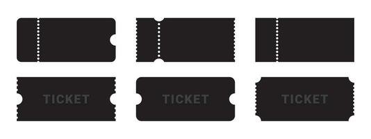 Blank tickets set. Black admission tickets. Coupons or tickets. Vector scalable graphics