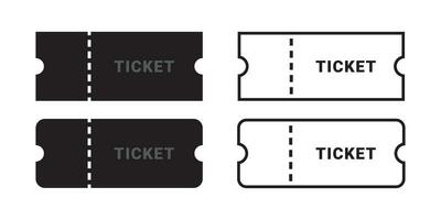 Mockup tickets. Admission tickets flat and linear style. Coupons or tickets. Vector scalable graphics