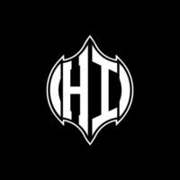 HI letter logo. HI creative monogram initials letter logo concept. HI Unique modern flat abstract vector letter logo design.