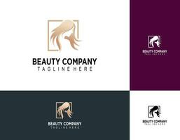 Vector logo design template in trendy linear style - woman's face - abstract emblem for cosmetics and beauty products