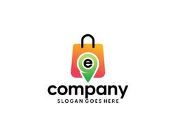 shopping store logo design vector