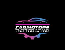 Super car logo design with concept sports vehicle icon silhouette vector