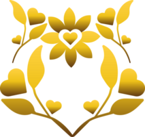 gold love ornament png