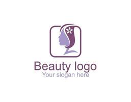 la cara de las mujeres combina el logotipo de la flor y la rama para el salón de belleza, spa, cosmética y cuidado de la piel. elegante diseño de logotipo y tarjeta de visita. vector