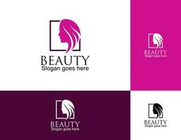 logotipo de belleza con mujer dentro de estilo circular y plantilla de diseño de tarjeta de visita, flor, logotipo, mujer, vector premium