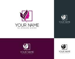 Women face, hair salon logo vector