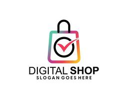 vector de diseño de logotipo de tienda de compras