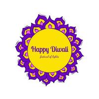 Color Rangoli Happy Diwali Decorative Element in Doodle Style vector