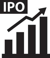 IPO icon. initial public offering sign. Chart graph symbol. flat style. vector