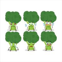 Brocoli cartoon in character with sad expression vector