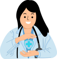 female doctor holding plus sign for treatment hospital health care or medical concept png