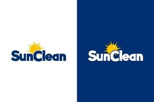 Minimal Creative Cleaning Logo Design, Sun Clean logo design vector templates