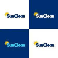 Minimal Creative Cleaning Logo Design, Sun Clean logo design vector templates