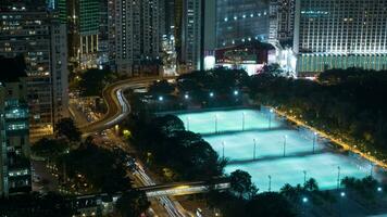 laps de temps de Hong Kong, nuit paysage urbain video