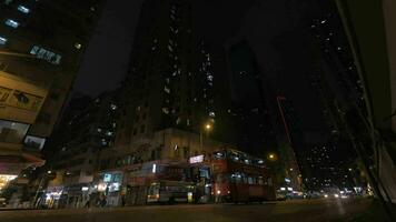 Transport on night road of Hong Kong video