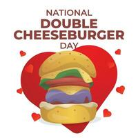 national double cheeseburger day design template good for celebration usage. cheeseburger vector illustration. double cheeseburger vector illustration. vector eps 10.