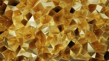 3D render of golden triangular abstract background photo