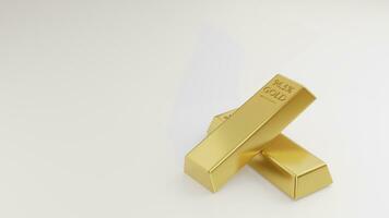 3D rendering of gold bar on white background, Financial concept, 96.5 gold bars photo