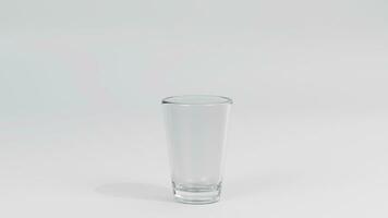 3D rendering of empty glass on white with space, transparency glass photo