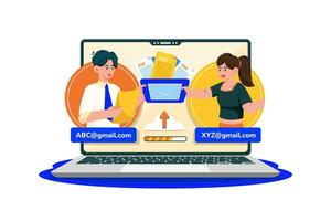 Email attachments facilitate file sharing and collaboration. vector