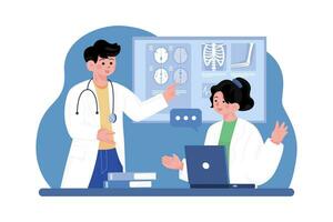 Doctors Team Discussion Illustration concept on white background vector