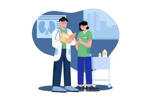 Nurses Discussing With Doctor Illustration concept on white background vector