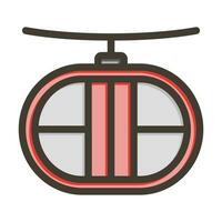 Ski Lift Vector Thick Line Filled Colors Icon For Personal And Commercial Use.