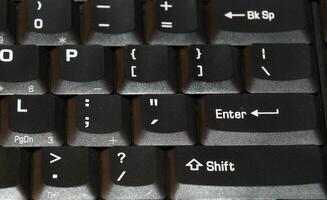 un negro computadora teclado formando un eso antecedentes foto
