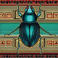 The ancient insects in the Egyptian pyramids have specific names. vector