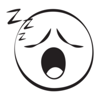 sonolento grunge emoticons esboço estilo png