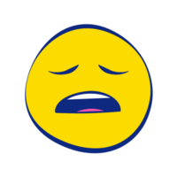 Tired Grunge Emoticons White Outline Style png