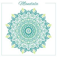 Colorful mandala. Green oriental circular ornament with indian, arabic, turkish motifs. Isolated, vector, editable. vector