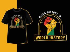 tipografía Clásico negro historia mes t camisa diseño con negro historia citar y vector forma