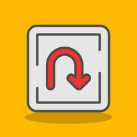 U Turn Vector Icon Design