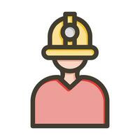 Firefighter Vector Thick Line Filled Colors Icon For Personal And Commercial Use.