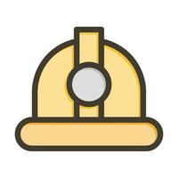 Hard Hat Vector Thick Line Filled Colors Icon For Personal And Commercial Use.