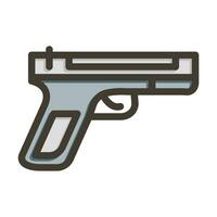 Pistol Vector Thick Line Filled Colors Icon For Personal And Commercial Use.