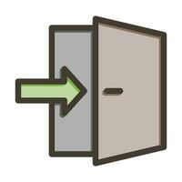 Exit Door Vector Thick Line Filled Colors Icon For Personal And Commercial Use.